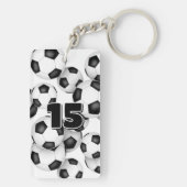 Atleet naam cluster van voetballen sleutelhanger (achterkant)