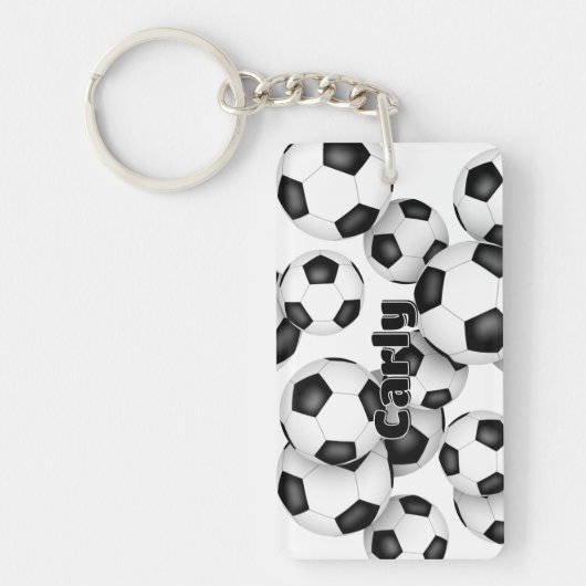 Atleet naam cluster van voetballen sleutelhanger (Voorkant)