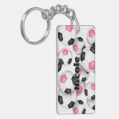 Atleet naam cluster van zwarte roze voetballen sleutelhanger (Voorkant Links)