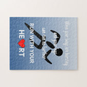 Atleet offerte blauwe sporten legpuzzel (Horizontaal)