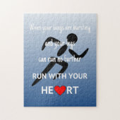 Atleet offerte blauwe sporten legpuzzel (Verticaal)