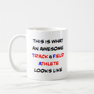 atleet op het spoor en in het veld, geweldige koffiemok