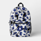 atleten monogram blauw witte voetballen bedrukte rugzak (Voorkant)