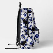 atleten monogram blauw witte voetballen bedrukte rugzak (Links)