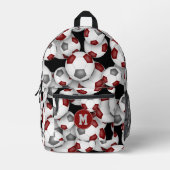 Atleten monogram maroon grijs voetballen bedrukte rugzak (Voorkant)