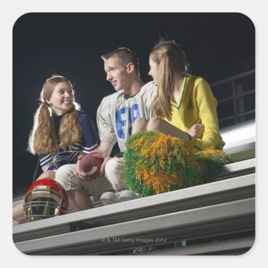 Atleten op tapijten vierkante sticker (Voorkant)