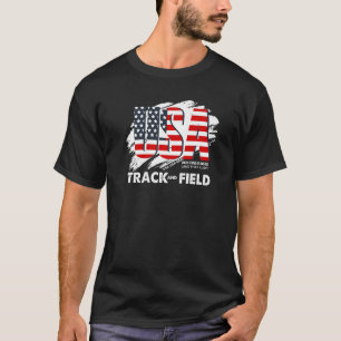 Atletiek Amerikaanse Vlag USA 4 juli Patriottisch T-shirt