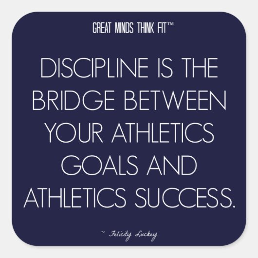 Atletiek Quote 7: Discipline voor Succes Sticker (Voorkant)