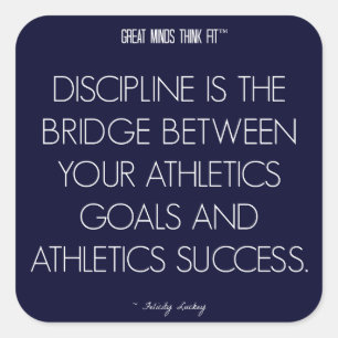Atletiek Quote 7: Discipline voor Succes Sticker