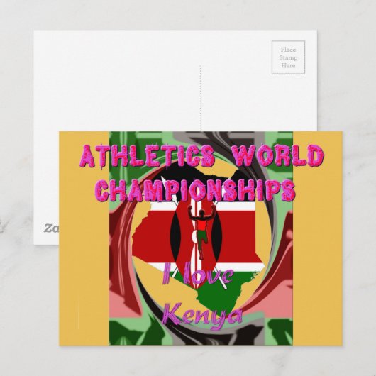 Atletiek Wereldkampioenschappen Kenia Runner: I Lo Briefkaart (Voorkant / Achterkant)