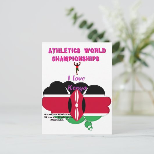 Atletiek Wereldkampioenschappen Kenia Runner: I Lo Briefkaart (Staand voorkant)