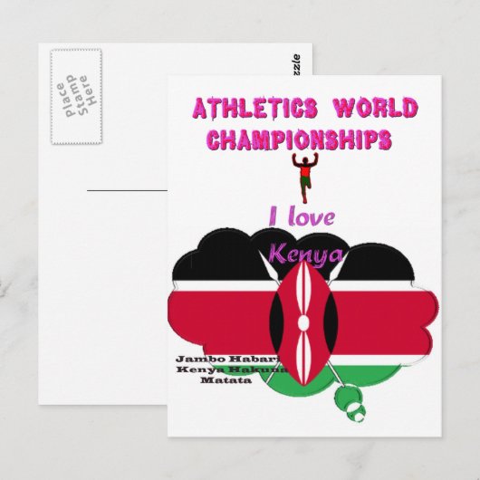 Atletiek Wereldkampioenschappen Kenia Runner: I Lo Briefkaart (Voorkant / Achterkant)
