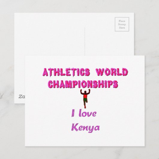 Atletiek Wereldkampioenschappen Kenia Runner: I Lo Briefkaart (Voorkant / Achterkant)