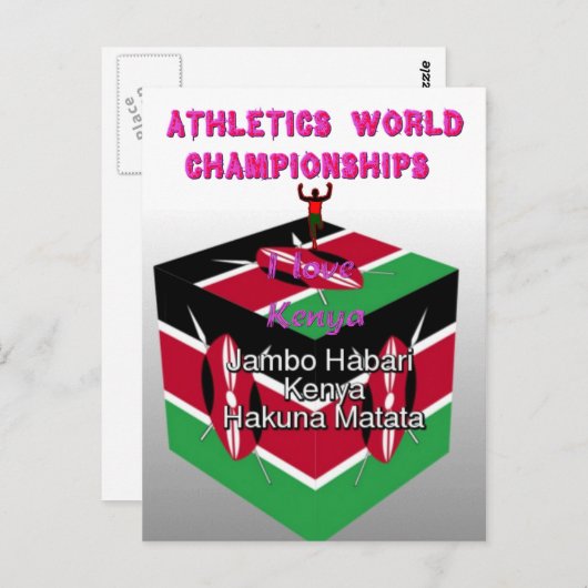 Atletiek Wereldkampioenschappen Kenia Runner: I Lo Briefkaart (Voorkant / Achterkant)