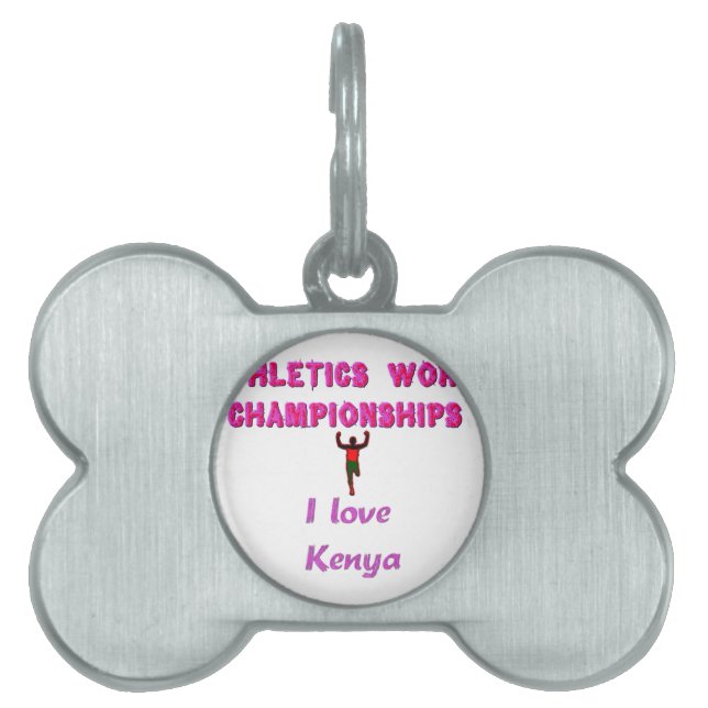 Atletiek Wereldkampioenschappen Kenia Runner: I Lo Huisdieren Naamplaatje (voorkant)
