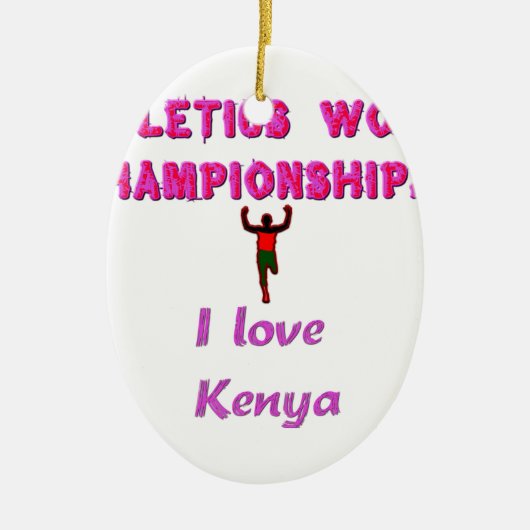 Atletiek Wereldkampioenschappen Kenia Runner: I Lo Keramisch Ornament (Voorkant)