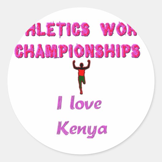 Atletiek Wereldkampioenschappen Kenia Runner: I Lo Ronde Sticker (Voorkant)