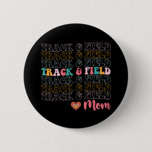 Atletiekmoeder Groovy Hardlopen Moederdag Ronde Button 5,7 Cm