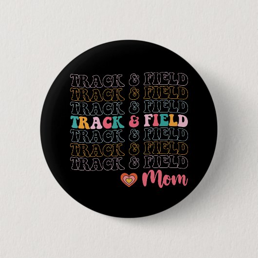 Atletiekmoeder Groovy Hardlopen Moederdag Ronde Button 5,7 Cm (Voorkant)