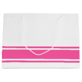 Atletisch Snoep Roze Base Racing Stripes op Wit Groot Cadeauzakje (Voorkant)