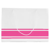 Atletisch Snoep Roze Base Racing Stripes op Wit Groot Cadeauzakje (Achterkant)