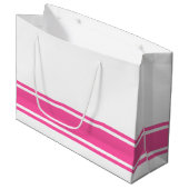 Atletisch Snoep Roze Base Racing Stripes op Wit Groot Cadeauzakje (Voorkant Gekanteld)
