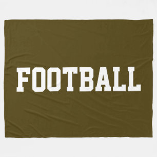 Atletisch Sportief Wit FOOTBALL Tekst Op Vet Bruin Fleece Deken