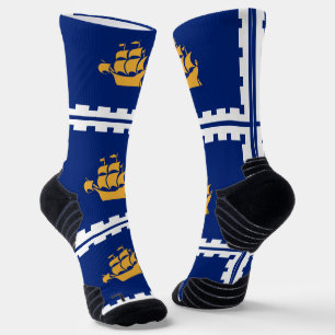 Atletische bemanningssok met vlag van Quebec City Sokken
