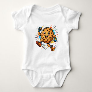 Atletische chocoladekoek hardloopcartoon mascotte romper