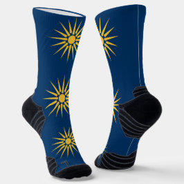 Atletische crew-sok met vlag van Macedonië, Grieke Sokken