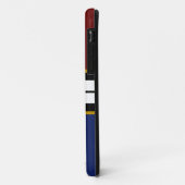 Atletische Deep Red Black White Navy Racing Stripe Case-Mate iPhone Case (Achterkant/links)