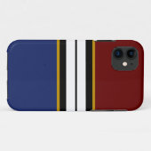Atletische Deep Red Black White Navy Racing Stripe Case-Mate iPhone Case (Achterkant (horizontaal))