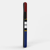 Atletische Deep Red Black White Navy Racing Stripe Case-Mate iPhone Case (Achterkant/rechts)