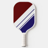Atletische Deep Red Navy Blue White Racing Stripes Pickleball Paddle (Achterkant)