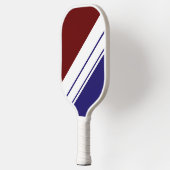 Atletische Deep Red Navy Blue White Racing Stripes Pickleball Paddle (Links)