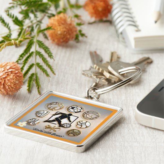 "Atletische elegantie" Sleutelhanger (Zijkant)