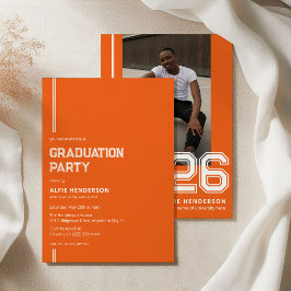 Atletische Foto Diploma Feest Oranje Kaart