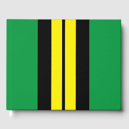 Atletische Helder Geel Zwart Groen Racing Stripes Gastenboek