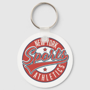 atletische logo klassieke ronde sticker uit new yo sleutelhanger