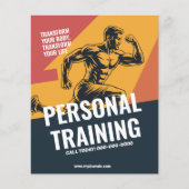Atletische man in actie - Persoonlijke trainer Flyer (Voorkant)