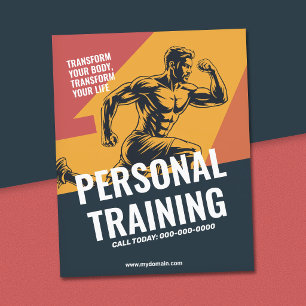 Atletische man in actie - Persoonlijke trainer Flyer