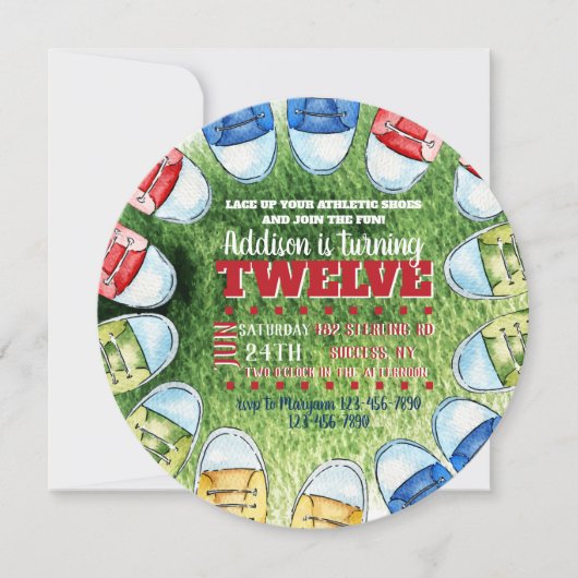 Atletische Schoenen om Uitnodiging (Voorkant)