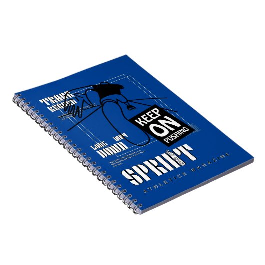 Atletische Sport blijven duwen Notitieboek (Rechterzijde)
