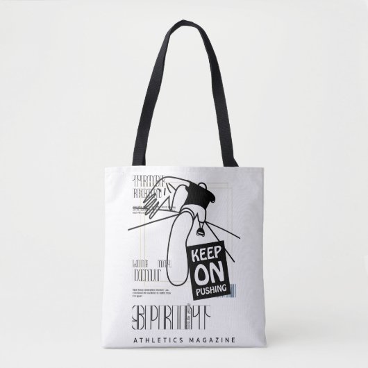 Atletische Sport blijven duwen Tote Bag (Voorkant)