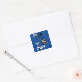 Atletische Sport blijven duwen Vierkante Sticker (Envelop)