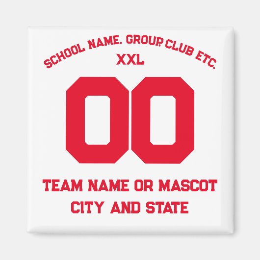 Atletische Sport Template Stad Staat School Magneet (Voorkant)