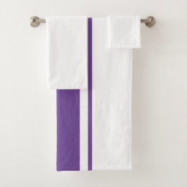 Atletische Sportieve Royal Paarse Witte Racing Str Bad Handdoek