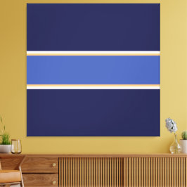 Atletische Sportieve Twee Tone Marine Blauw Witte  Canvas Afdruk