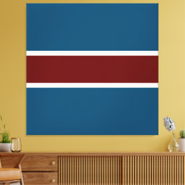 Atletische Sportieve Vetgedrukte Rood Blauwgroen B Canvas Afdruk