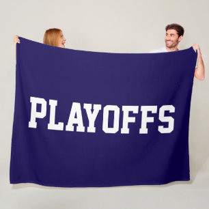 Atletische sportieve witte PLAYOFFS-tekst op marin Fleece Deken
